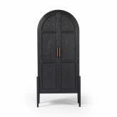 کمد نئوکلاسیک چوبی مدل آرکا تمام چوب با رنگ مشکی روغنی صنایع چوب لیلی